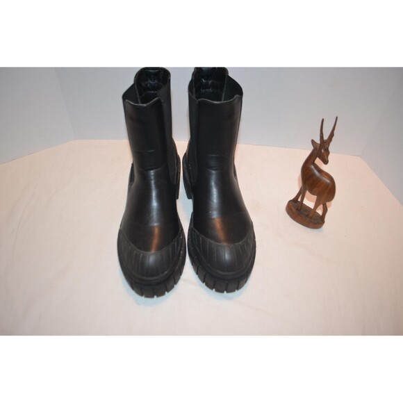 Redo Black Chunky Platform Boots Military Retro Monster - Picture 3 of 7